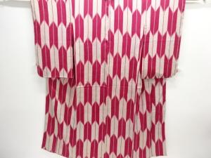 アンティーク　紋錦紗　矢羽根模様着物